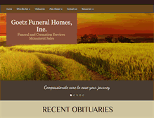 Tablet Screenshot of goetzfuneralhomes.com
